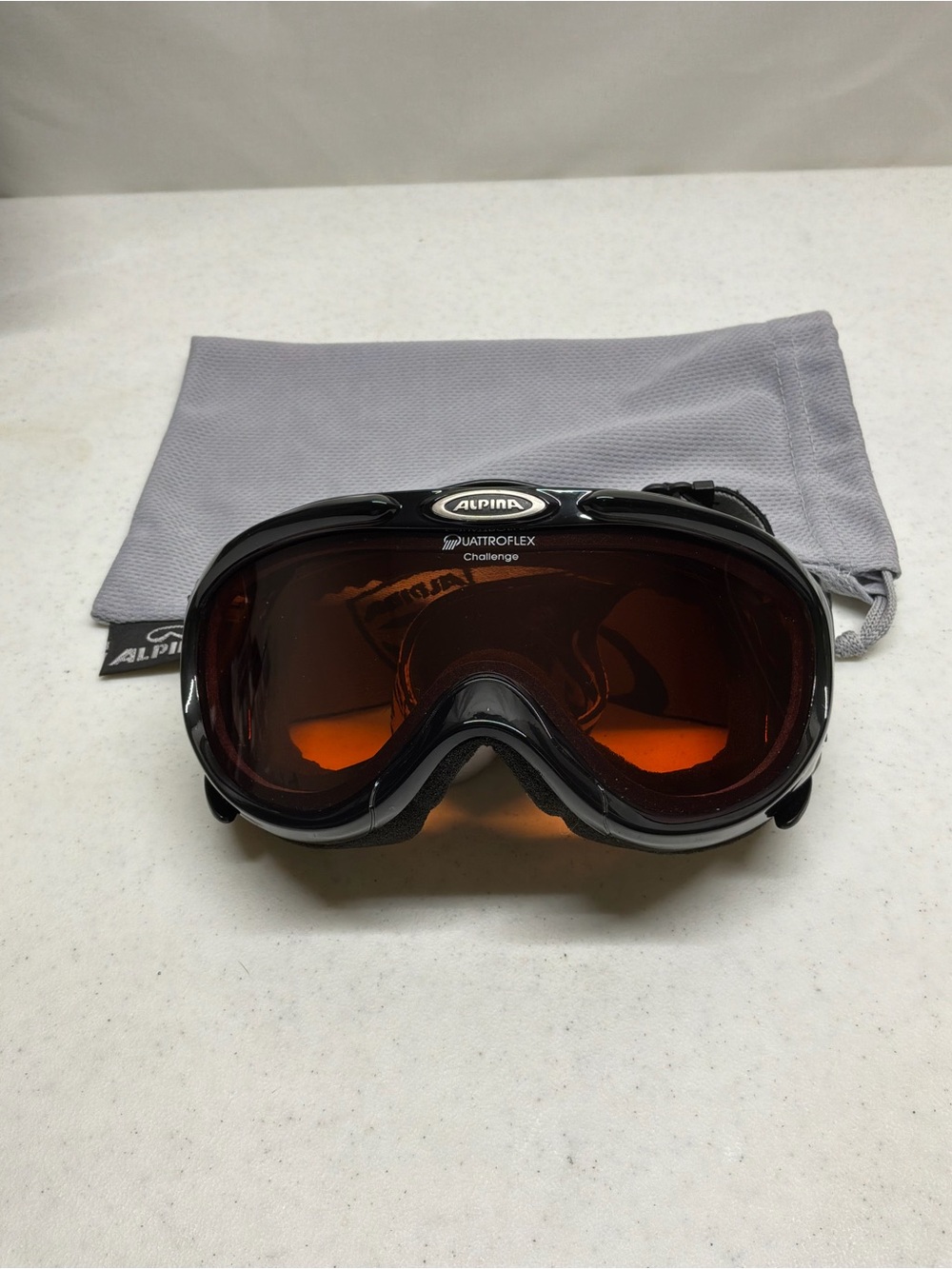 Vintage Alpina Quadroflex Challenge Snowboard Ski Goggles Made in Germany
